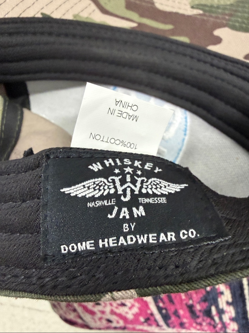 Whiskey Jam 615 Camo 100% Baseball Cap - Picture 4 of 4